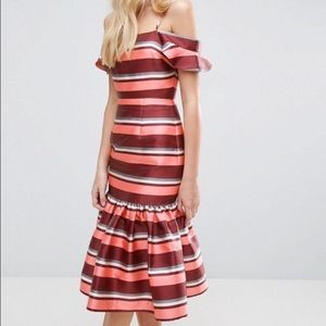 COPY - ASOS stripe drop seam midi dress flutter s…